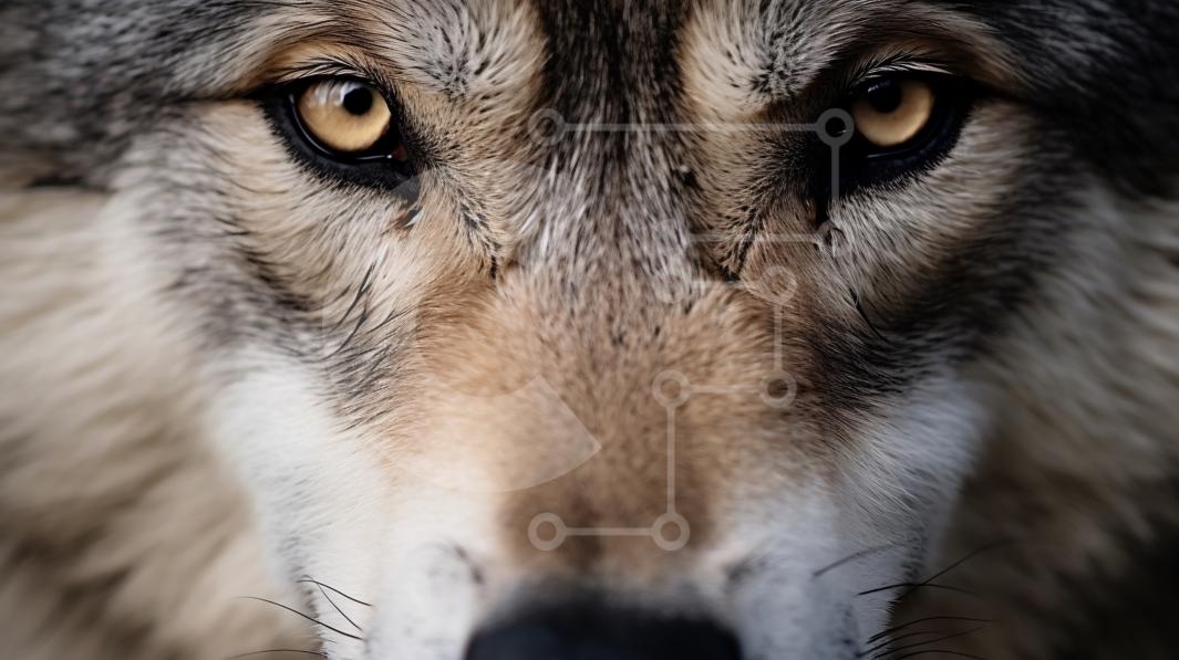 Close-up of a Fierce Wolf's Face stock photo | Creative Fabrica