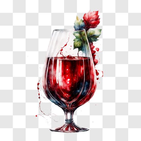 Copas de vino de cristal coloreadas con decoración, servicio moderno