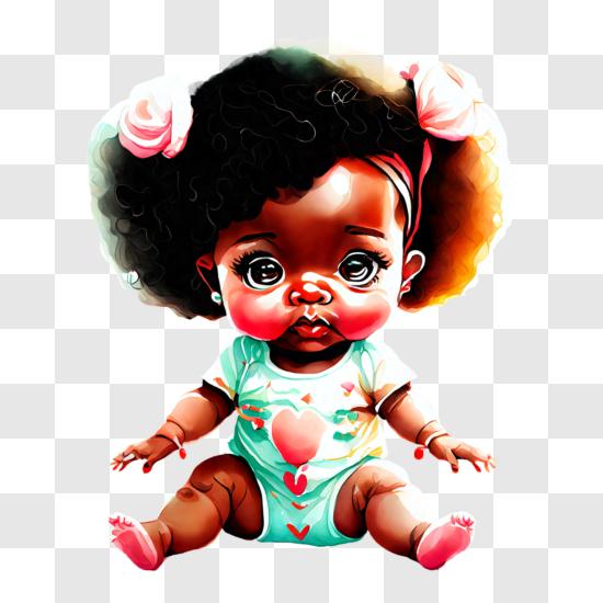 coleção de roupas de boneca de papel linda garotinha afro, para