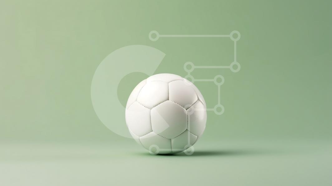 White Soccer Ball on Green Background stock photo | Creative Fabrica