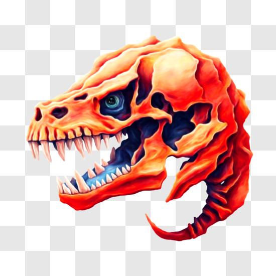 Download Menacing and Dangerous Dinosaur Skull Artwork PNG Online