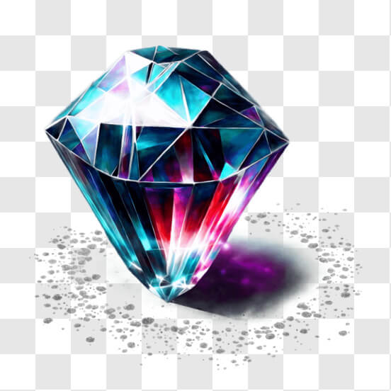 Download Colorful Diamond on Black Background PNG Online