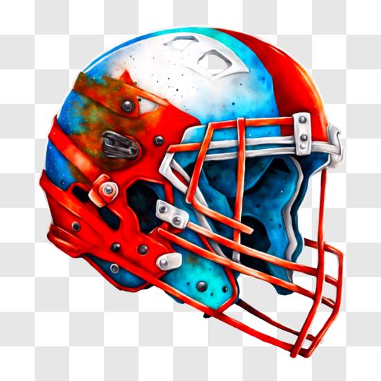 Download Football Helmet with Red, White, and Blue Color Scheme PNG ...