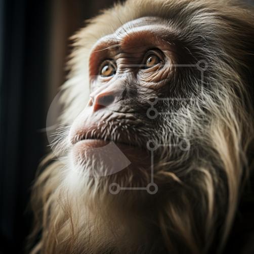 Fundo Macaco Está Olhando Diretamente Para A Câmera Fundo, Mostre