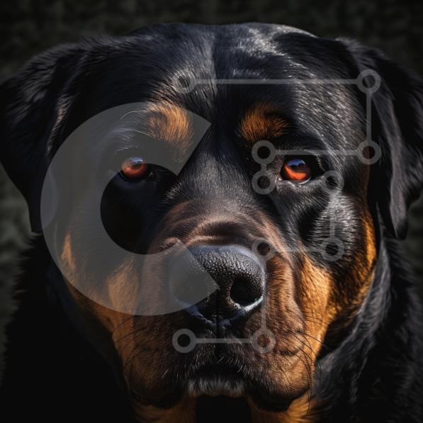 Close-up of a Serious and Alert Rottweiler Dog stock photo | Creative ...