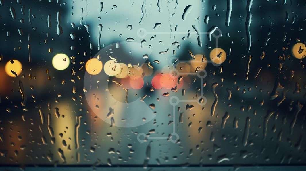 Rainy Day View Through Car Windshield in a City stock photo | Creative ...