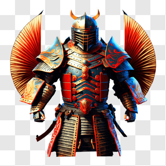 Download Samurai Warrior in Intricate Armor PNG Online - Creative Fabrica