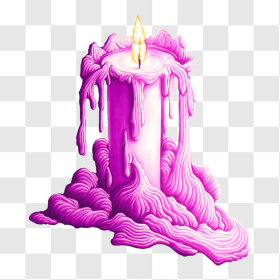 Pink Candle with Dripping Wax - Background Image