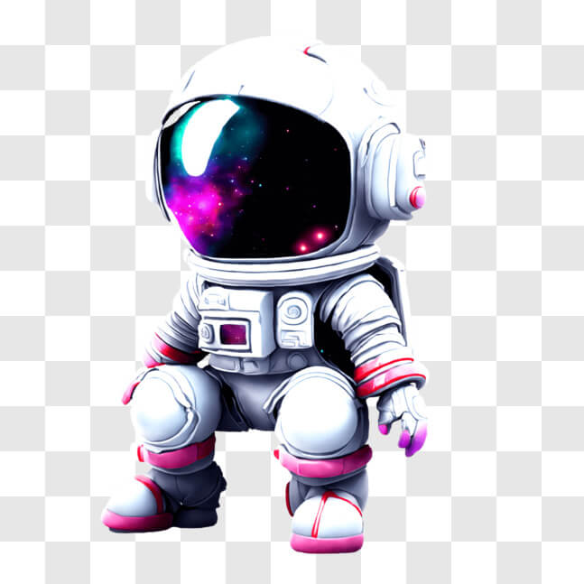 Download Cartoon character in white spacesuit sitting in lotus position ...
