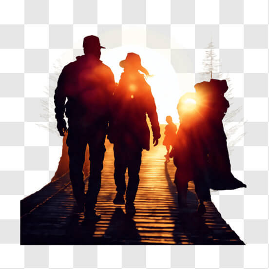 Silhouette People Walking PNG - Download Free & Premium