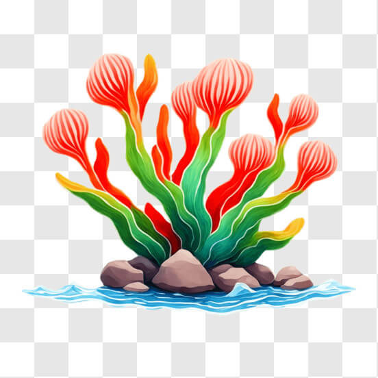 Download Colorful Coral Plants in the Ocean PNG Online - Creative