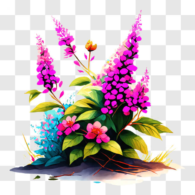 Download Vibrant Blooming Flowers in a Garden Setting PNG Online ...