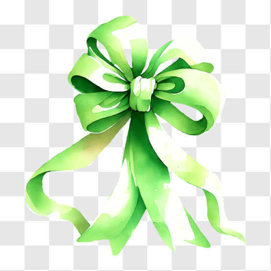 A Green Bow Ribbon, Gift Wrap, Bow Packing, Ribbon PNG Transparent Image  and Clipart for Free Download