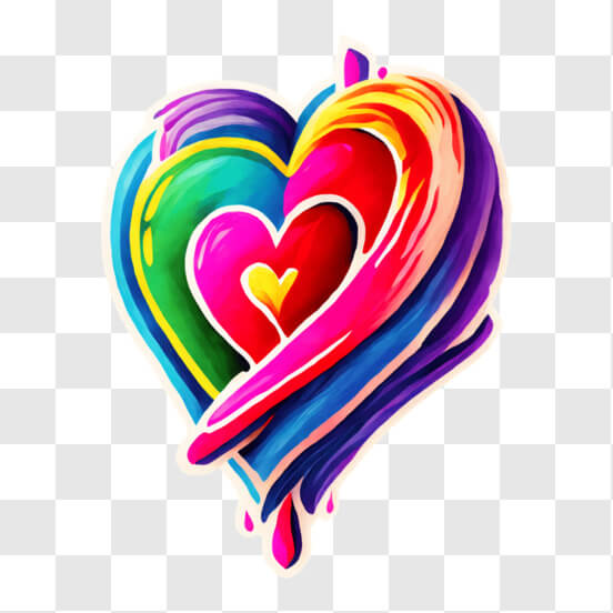 Download Colorful Stylized Heart with Paint-Like Texture PNG Online - Creative  Fabrica