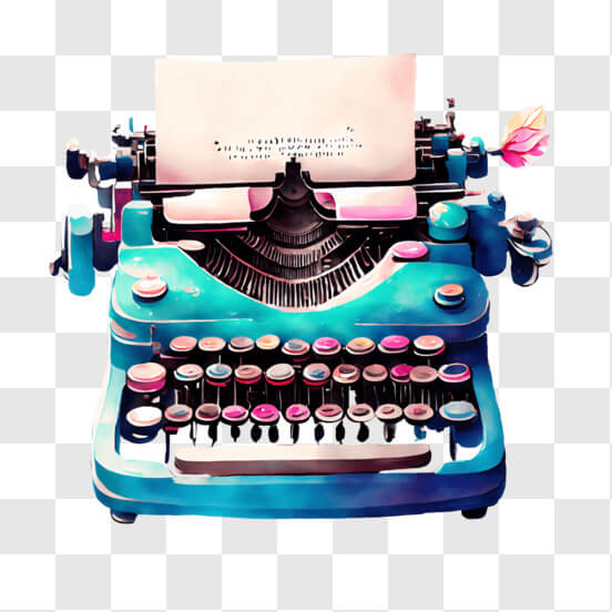 Descarga Máquina de escribir vintage con papel PNG En Línea - Creative  Fabrica