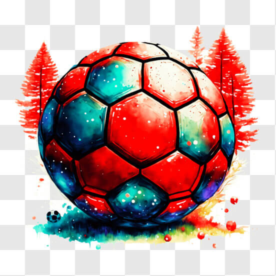 Télécharger Ballon de soccer avec un design rouge, bleu et blanc PNG En  Ligne - Creative Fabrica