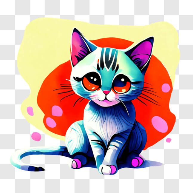 SVG Cartoon Cat , Digital File Cartoon Cat, Cartoon Cat Sublimation Design  Png, Print Cartoon Cat, Children Shirt Cartoon Cat, Gift Cat 
