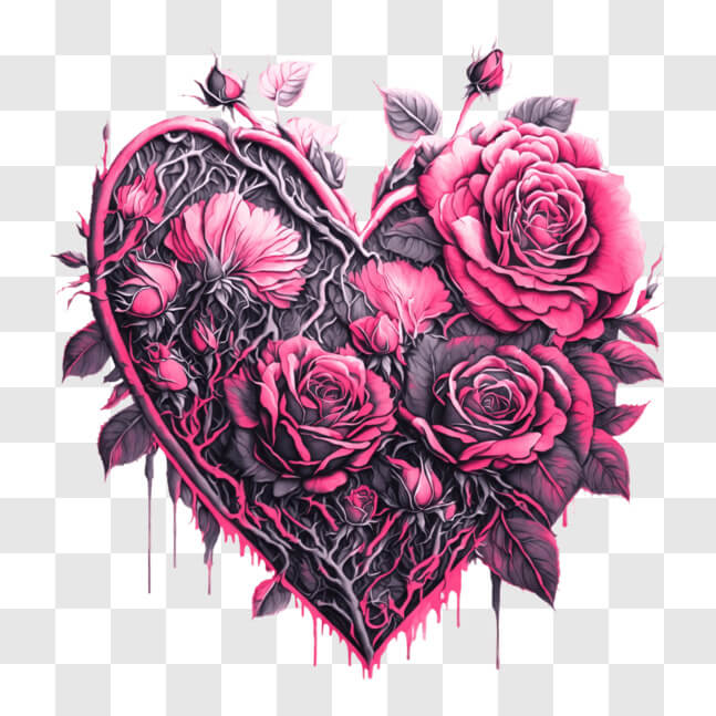 Download Heart made out of Pink Roses PNGs Online - Creative Fabrica
