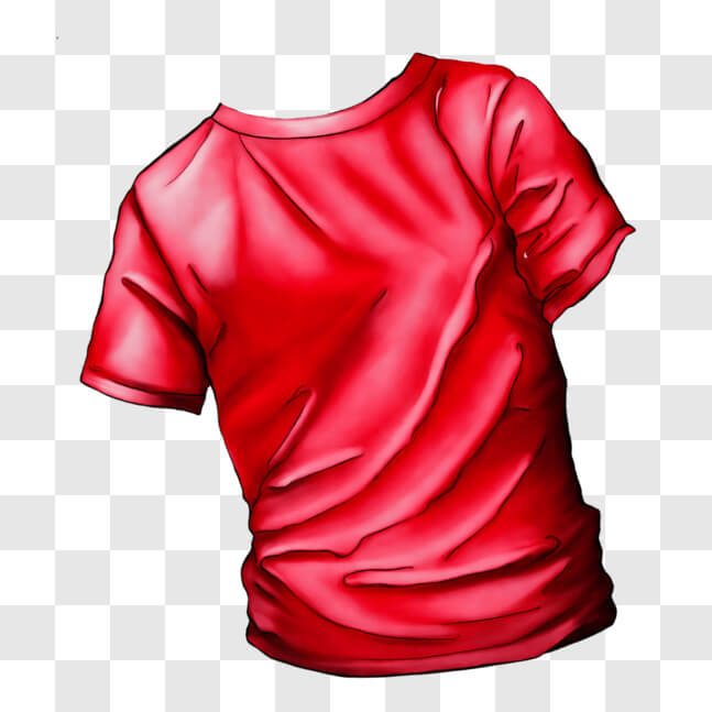 Download Low Resolution Red T-Shirt with Graphic Design PNG Online ...