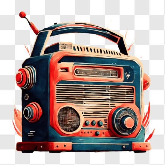 Descarga Radio Vintage con Diseño Retro PNG En Línea - Creative Fabrica