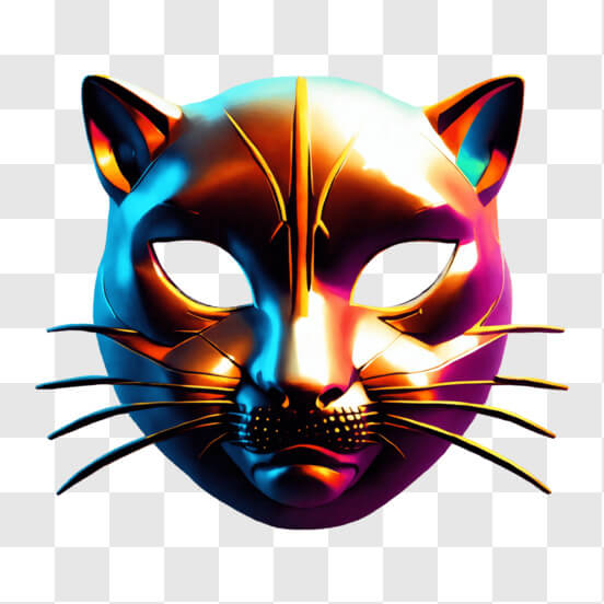 Scarica Maschera colorata e divertente per gatti con occhi luminosi e baffi  PNG Online - Creative Fabrica