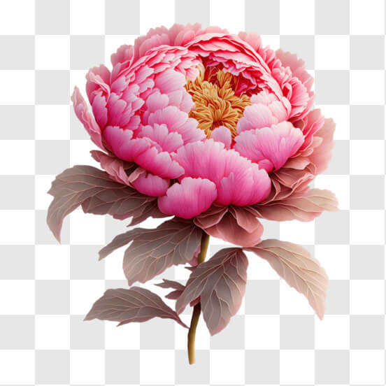 Download Beautiful Pink Peony Flower on a Dark Background PNG Online ...