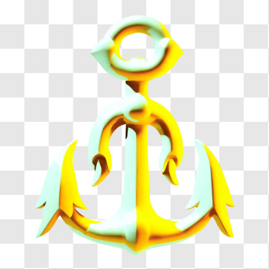Download Golden Anchor with Rope PNG Online - Creative Fabrica
