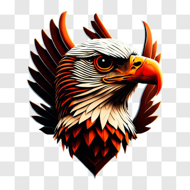 Download Powerful Eagle Head Image with Stars and Symbols PNG Online -  Creative Fabrica