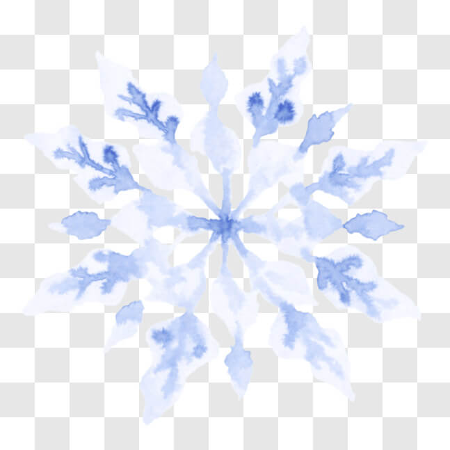 Download Blue Watercolor Snowflake Image PNG Online - Creative Fabrica
