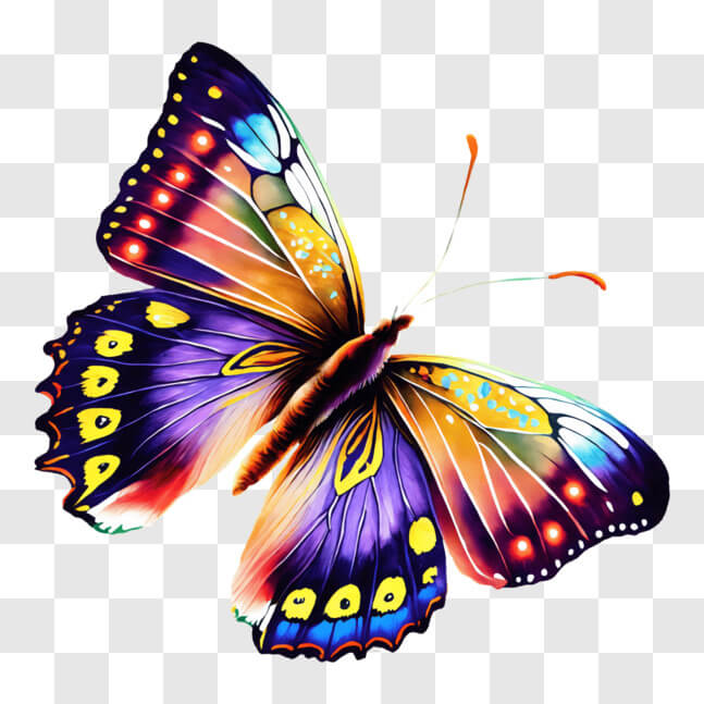 Download Colorful Butterfly in Flight with Intricate Patterns on Wings ...