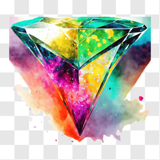 Scarica Opera d'arte di un diamante colorato con colori che si intrecciano  PNG Online - Creative Fabrica