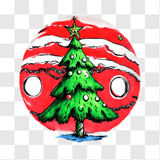 Download Christmas Tree with Bowling Ball and Stars PNG Online - Creative  Fabrica