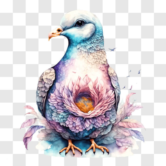 Download Bird with Flowers - Symbol of Fertility and Motherhood PNGs ...