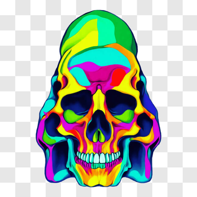 Download Colorful Skull Artwork - Abstract and Vibrant PNG Online ...