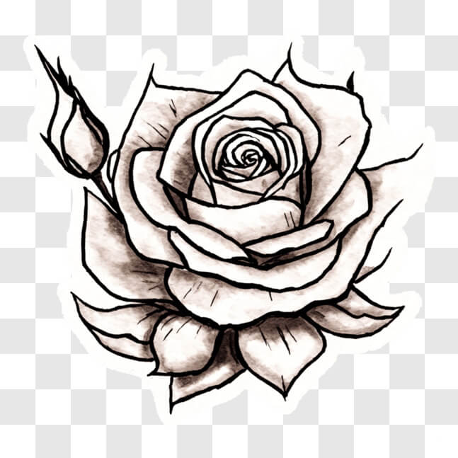 Rose Tattoo Vector Art Illustration, Rose Drawing, Tattoo Drawing, Rat  Drawing PNG and Vector with Transparent Background for Free Download