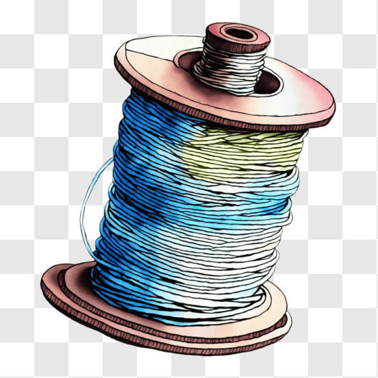 A bunch of spools of thread and spools of thread on a Image