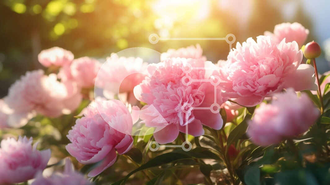 Download Group of Pink Peonies in Bloom with Sunlight Stockphotos ...