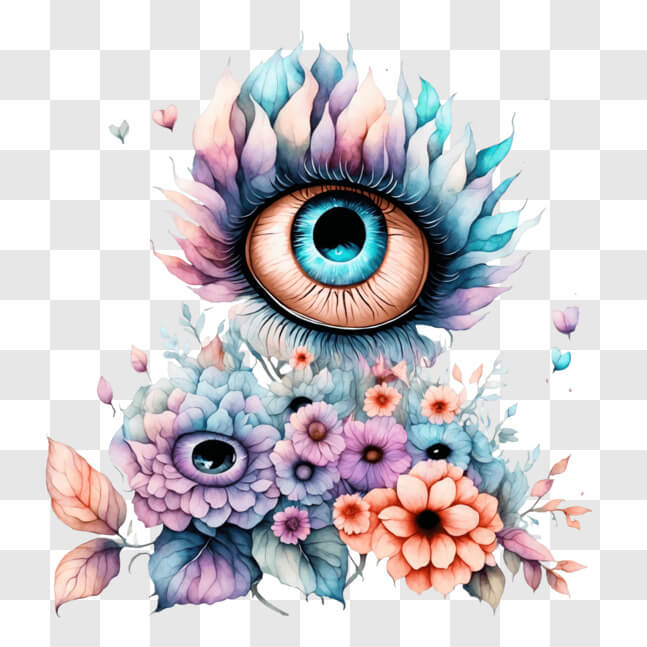 Download Eye with Flowers - Symbol of Spirituality and Beauty PNG ...