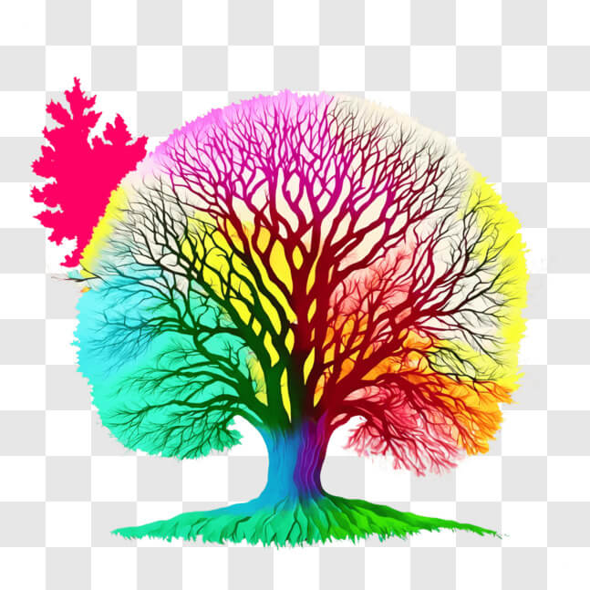 Download Colorful Tree Symbolizing Hope and Creativity PNGs Online ...
