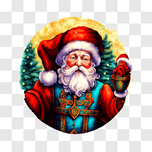 Download Santa Claus with Christmas Ornaments PNG Online - Creative Fabrica