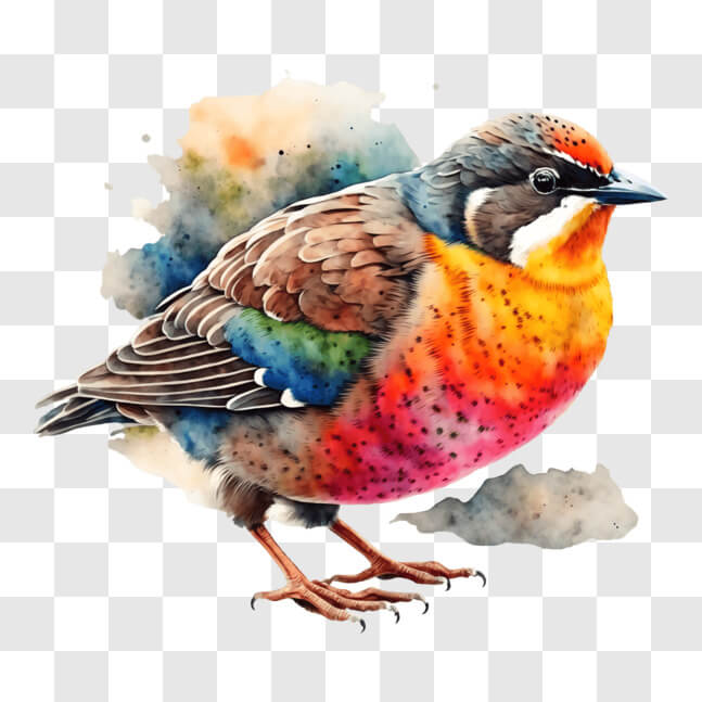 Download Colorful Bird on Abstract Background PNG Online - Creative Fabrica