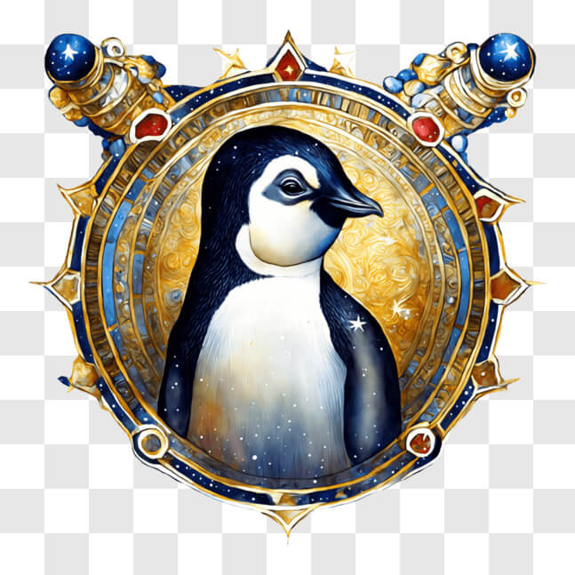 Download Ornate Frame with Penguin and Gemstones PNG Online - Creative ...