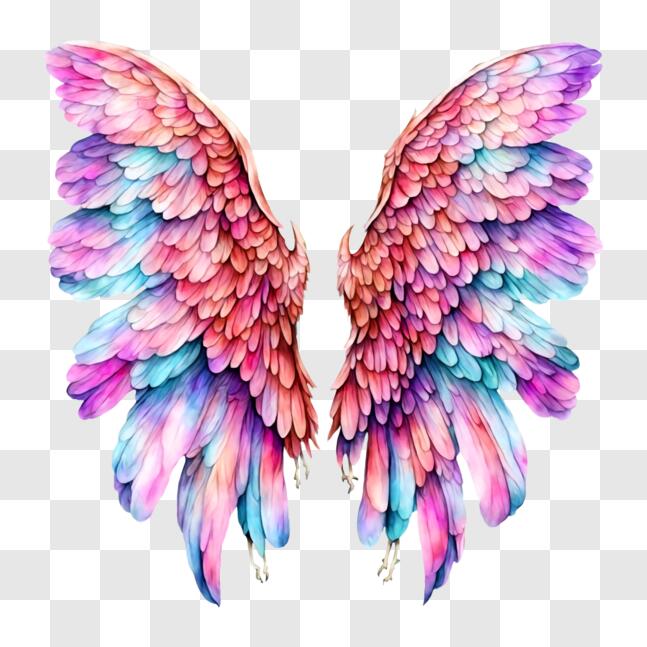 Download Colorful Angel Wings for Home Decor and Art PNG Online ...