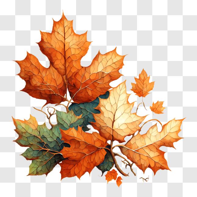 Download Colorful Autumn Leaves Arranged in a Stack PNG Online ...