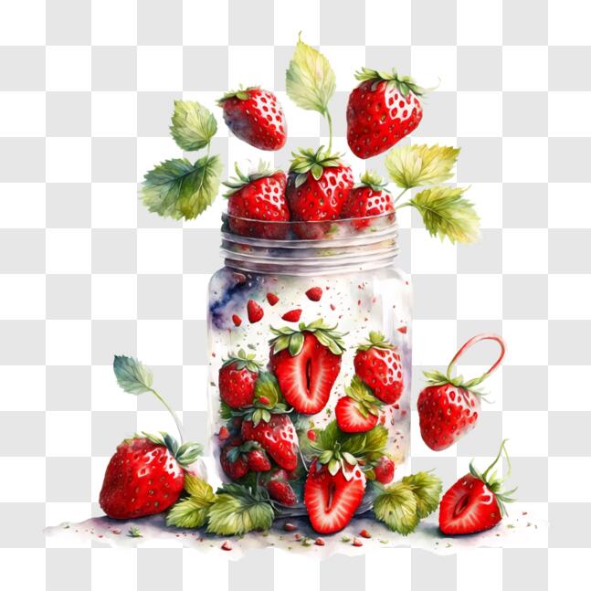 Download Delicious Fresh Strawberries in a Mason Jar with Fruit ...