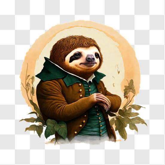 Sloth in a Vintage Outfit