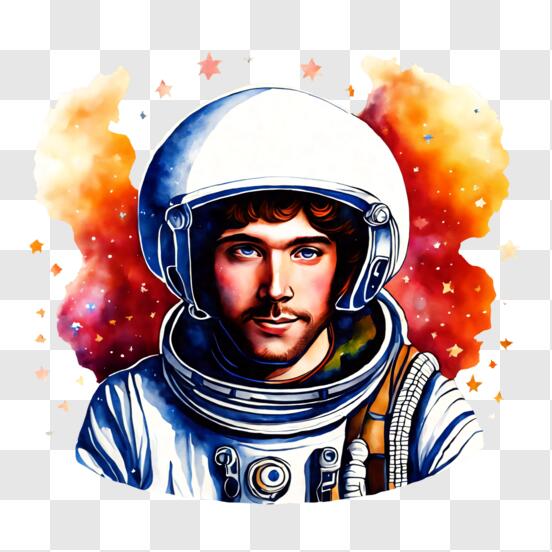 Scarica Astronauta con Casco nello Spazio con Stelle PNG Online - Creative  Fabrica