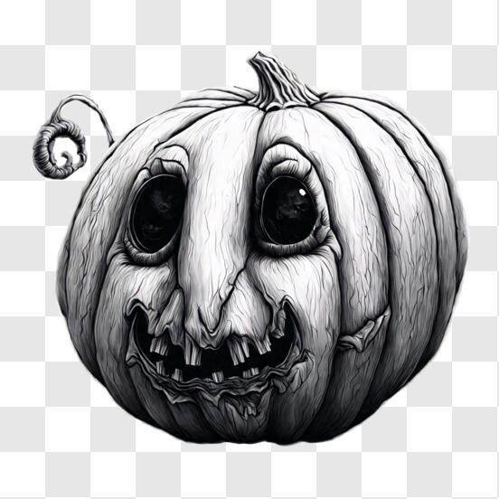abóbora de halloween dos desenhos animados com cara assustadora no