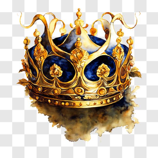 Baixe Coroa Azul e Dourada - Símbolo de Realeza e Poder PNG - Creative  Fabrica