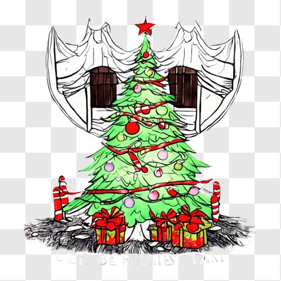 clipart del giorno di natale in bianco e nero